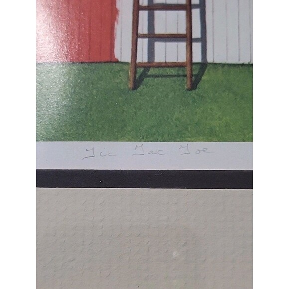 Vintage FRANK WHIPPLE Signed 833/1000 "Tic Tac Toe" Matted with Gold Metal Frame - Picture 4 of 7